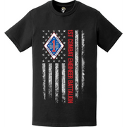 Patriotic 1st Combat Engineer Battalion (1st CEB) Unit Logo American Flag T-Shirt Tactically Acquired   