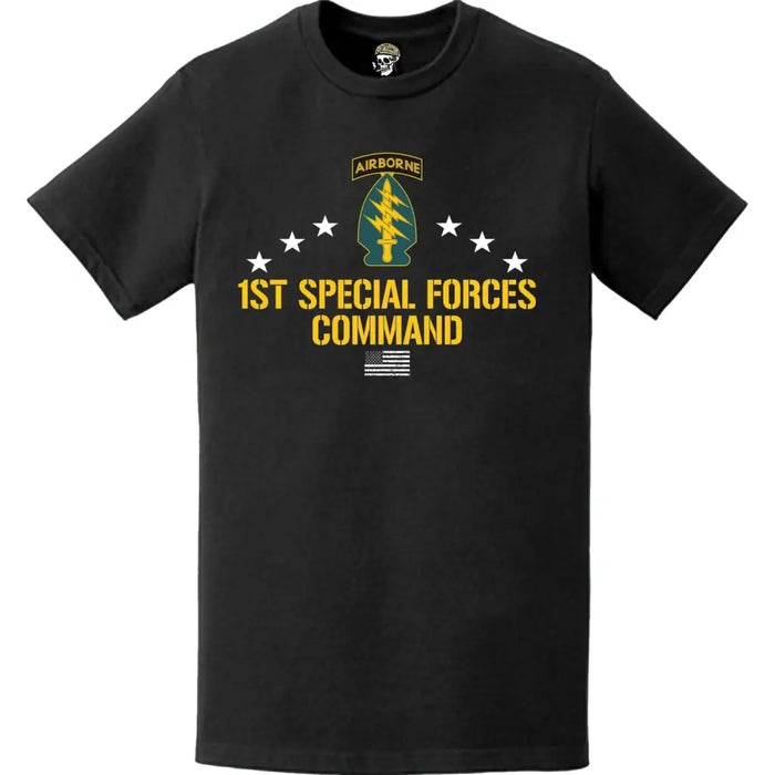 Patriotic 1st Special Forces Command (Airborne) T-Shirt Tactically Acquired   