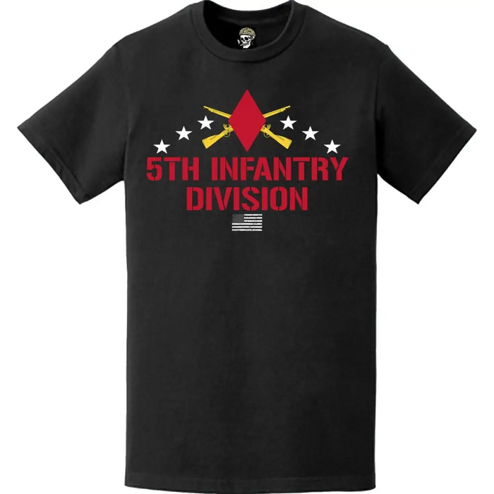 Patriotic 5th Infantry Division Crossed Infantry Rifles T-Shirt Tactically Acquired   