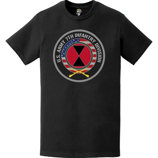 Patriotic 7th Infantry Division American Flag Crest T-Shirt Tactically Acquired   
