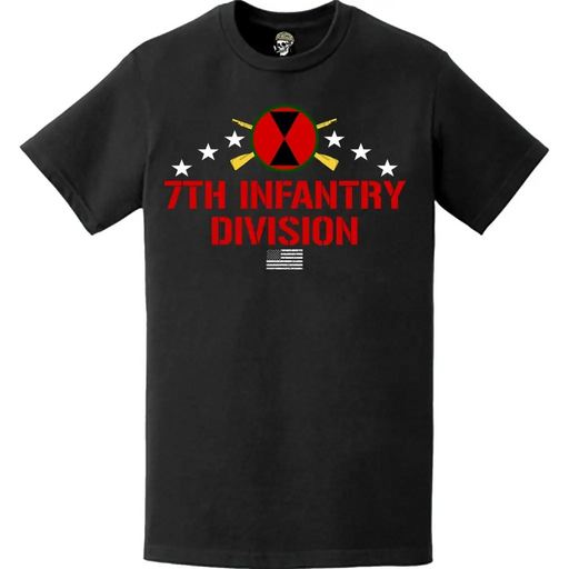 Patriotic 7th Infantry Division (7th ID) Infantry Rifles T-Shirt Tactically Acquired   