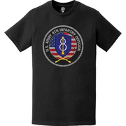Patriotic 8th Infantry Division American Flag Crest Distressed T-Shirt Tactically Acquired   