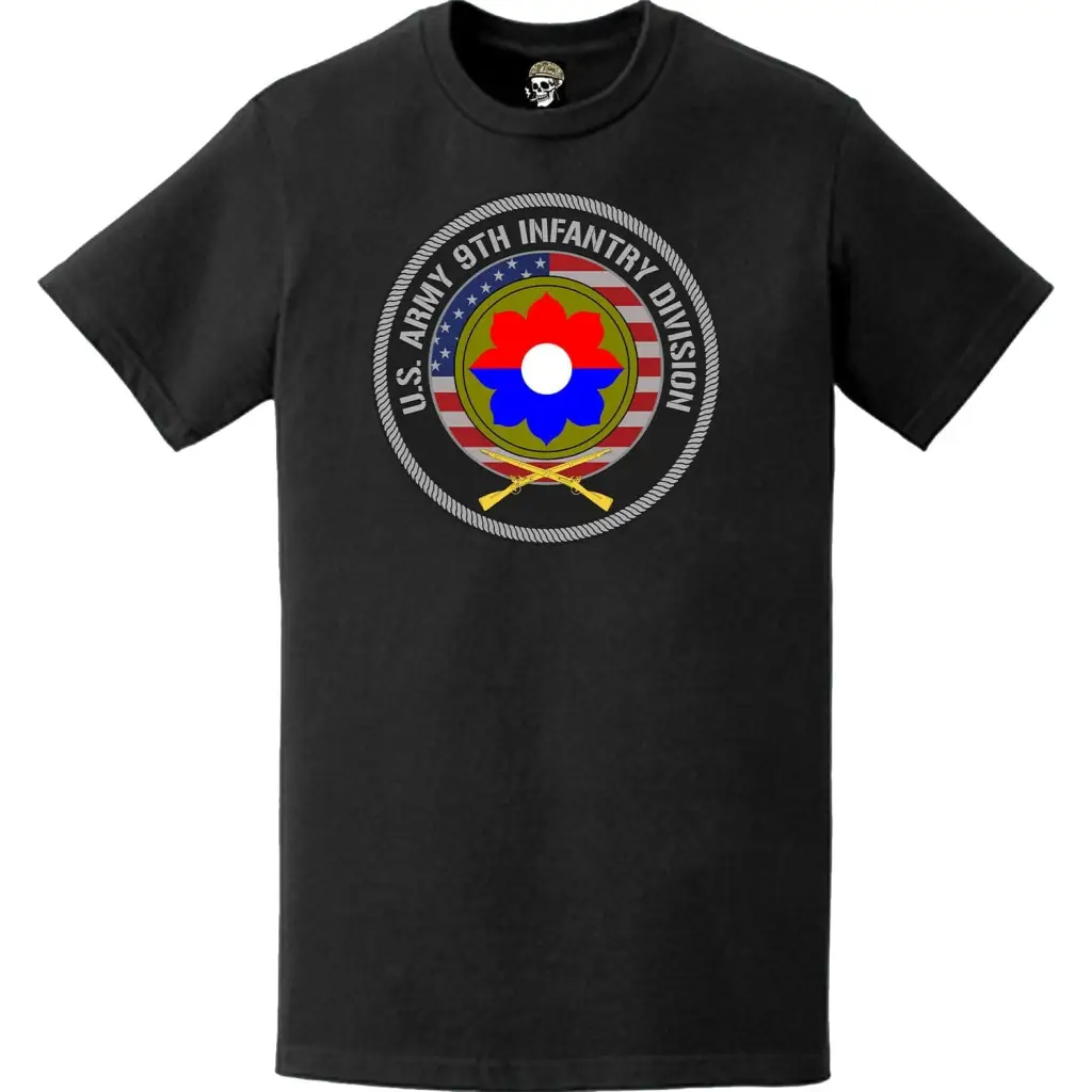 Patriotic 9th Infantry Division American Flag Crest T-Shirt Tactically Acquired   