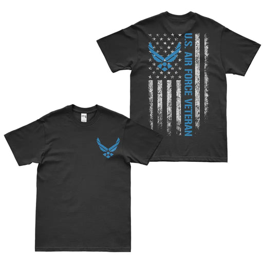 Patriotic U.S. Air Force Veteran Double-Sided American Flag T-Shirt Tactically Acquired   