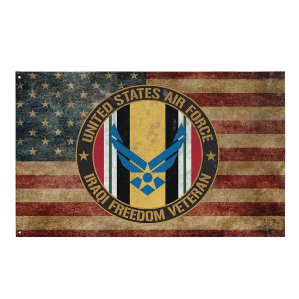 Patriotic USAF Operation Iraqi Freedom (OIF) Indoor Wall Flag