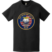 Patriotic USS Antietam (CVS-36) American Flag Crest T-Shirt Tactically Acquired   