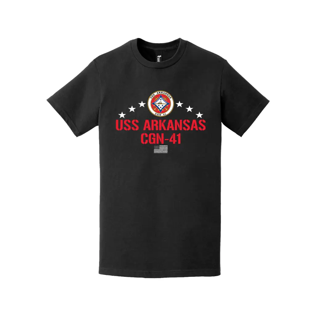 Patriotic USS Arkansas (CGN-41) Logo T-Shirt Tactically Acquired   