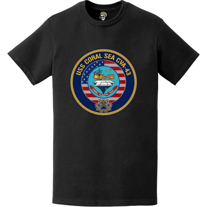 Patriotic USS Coral Sea (CVA-64) Circle Crest T-Shirt Tactically Acquired   