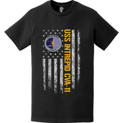 Patriotic USS Intrepid (CVA-11) American Flag T-Shirt Tactically Acquired   