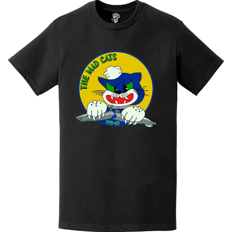 Patrol Squadron 63 (VP-63) 'The Mad Cats' WW2 Patch Logo Decal Emblem Chest T-Shirt