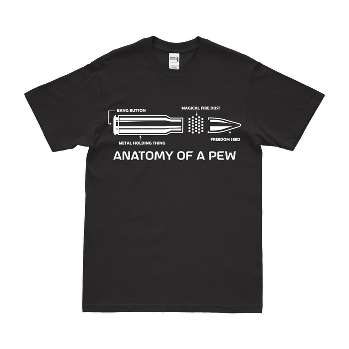 Anatomy of Pew Patriotic Pro 2nd Amendment T-Shirt Tactically Acquired Small Black 