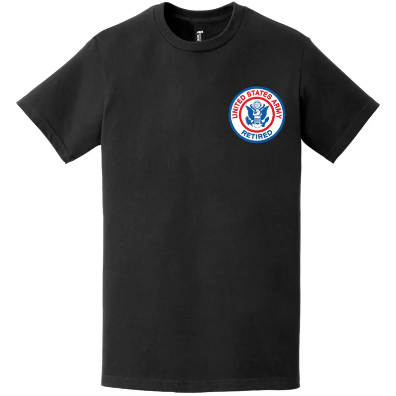 Retired U.S. Army Left Chest Logo Emblem Seal T-Shirt