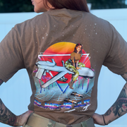 Military Intel Pin-Up Girl Julia MQ-9 Reaper Drone T-Shirt Tactically Acquired