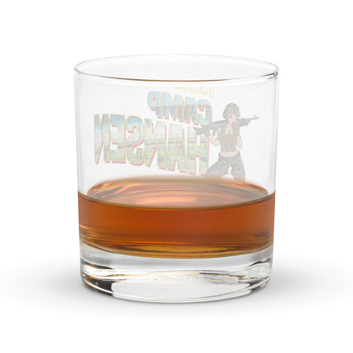 Greetings From Camp Hansen Whiskey Glass Tactically Acquired
