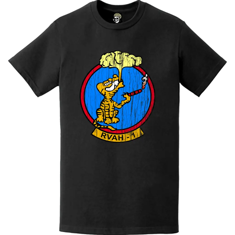 RVAH-1 ディストレスドパッチロゴデカールエンブレムTシャツ