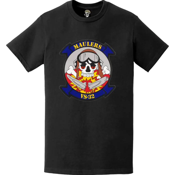 Sea Control Squadron 32 (VS-32) 'Maulers' Distressed Patch Logo Decal Emblem T-Shirt Tactically Acquired   