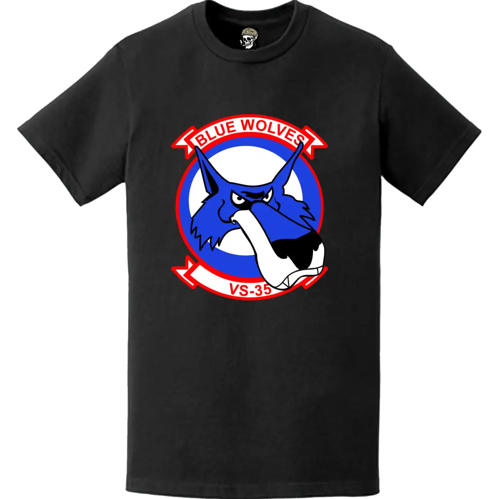 Sea Control Squadron 35 (VS-35) 'Blue Wolves' Patch Logo Decal Emblem T-Shirt Tactically Acquired   