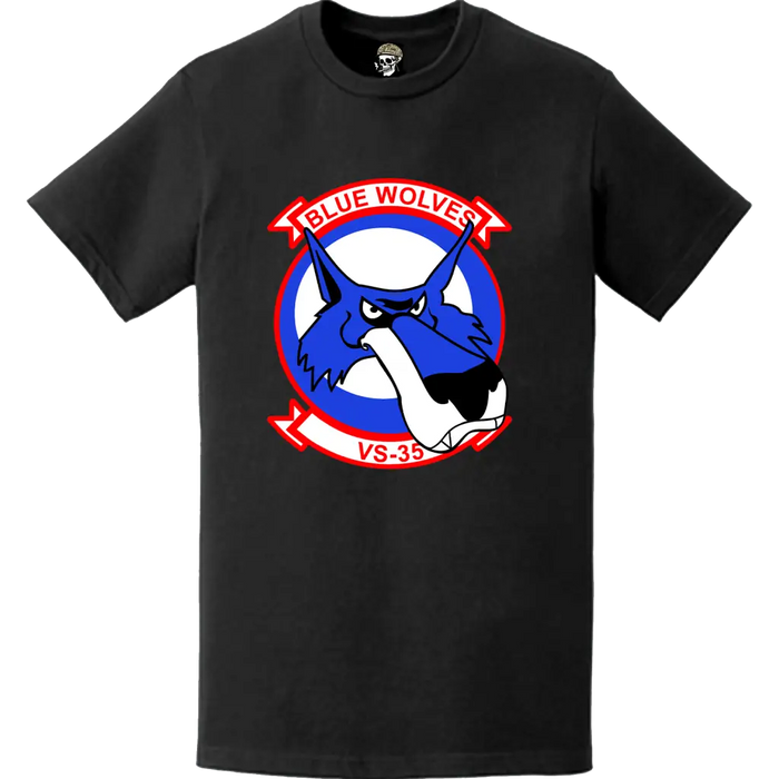 Sea Control Squadron 35 (VS-35) 'Blue Wolves' Patch Logo Decal Emblem T-Shirt Tactically Acquired   