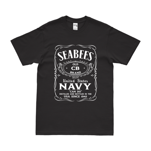 U.S. Navy Seabees 'Can Do' Whiskey Label Legacy T-Shirt Tactically Acquired Small Black 