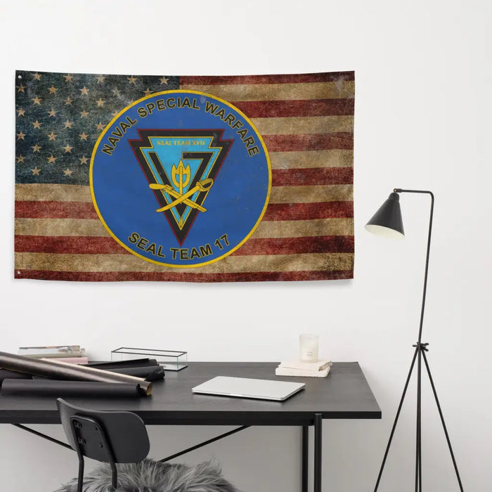 SEAL Team 17 Emblem Indoor Wall Flag Tactically Acquired   