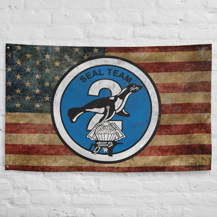 SEAL Team 2 Emblem Indoor Wall Flag Tactically Acquired   
