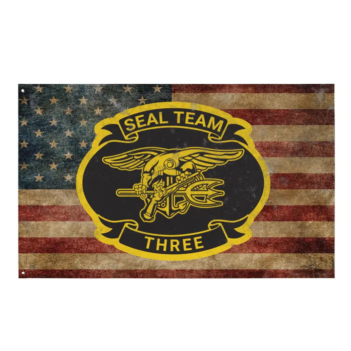 SEAL Team 3 Emblem Indoor Wall Flag Tactically Acquired Default Title  