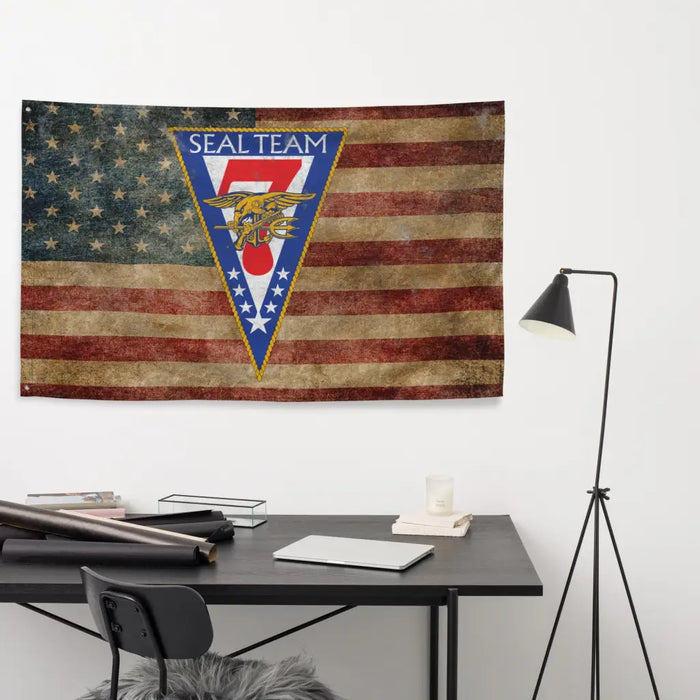 SEAL Team 7 Emblem Indoor Wall Flag Tactically Acquired   