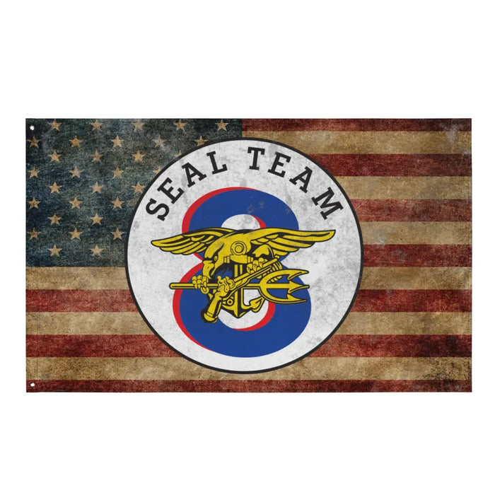SEAL Team 8 Emblem Indoor Wall Flag Tactically Acquired Default Title  