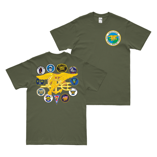 Double-Sided U.S. Navy SEAL Teams Legacy Tribute NSW T-Shirt Tactically Acquired Military Green Small 