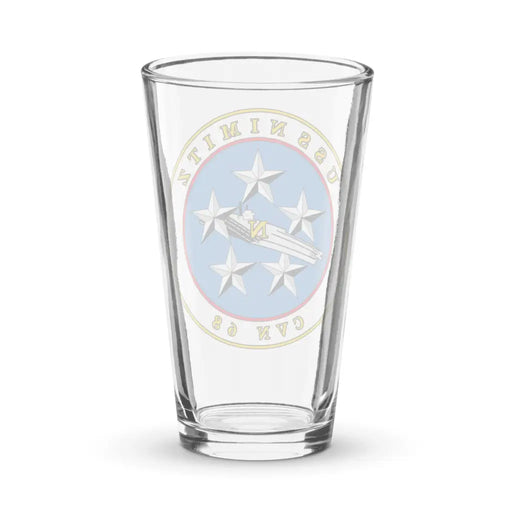 USS Nimitz (CVN-68) Beer Pint Glass Tactically Acquired   