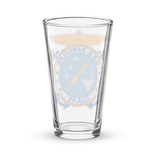 USS Randolph (CVA-15) Beer Pint Glass Tactically Acquired   