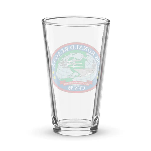 USS Ronald Reagan (CVN-76) Beer Pint Glass Tactically Acquired   