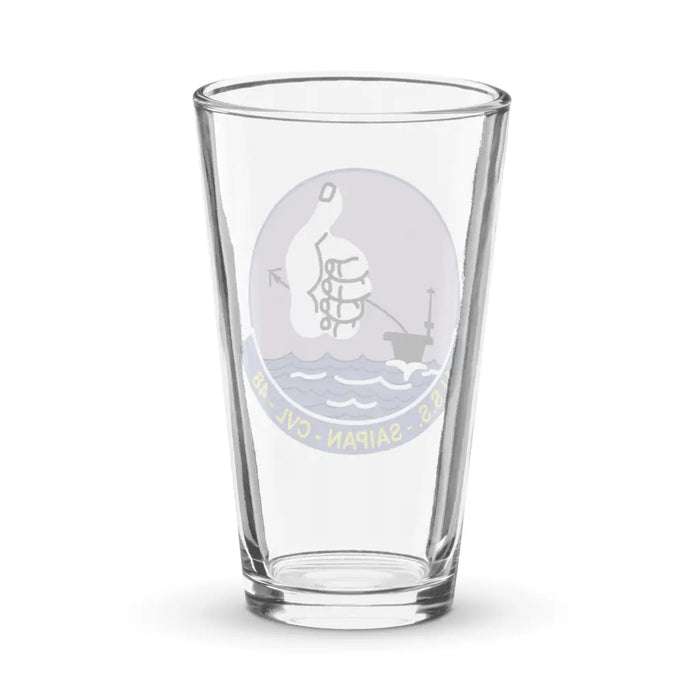 USS Saipan (CVL-48) Beer Pint Glass Tactically Acquired   