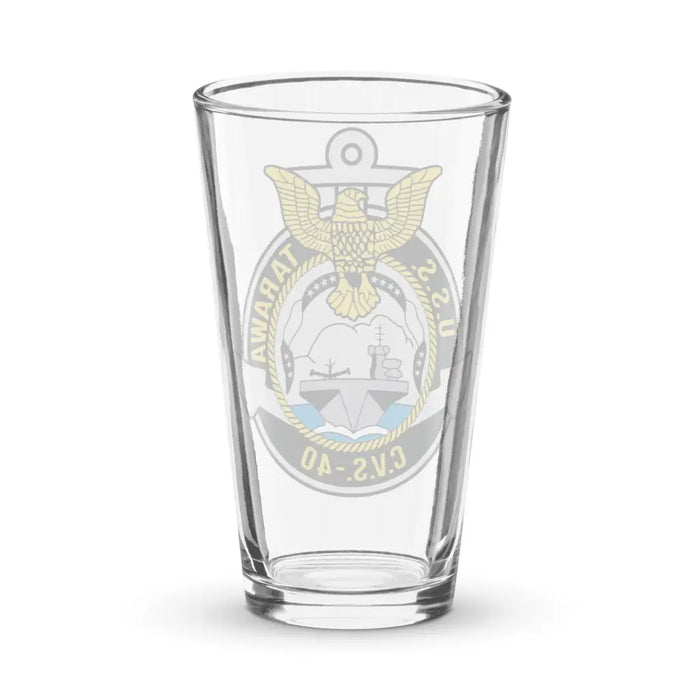 USS Tarawa (CVS-40) Beer Pint Glass Tactically Acquired   