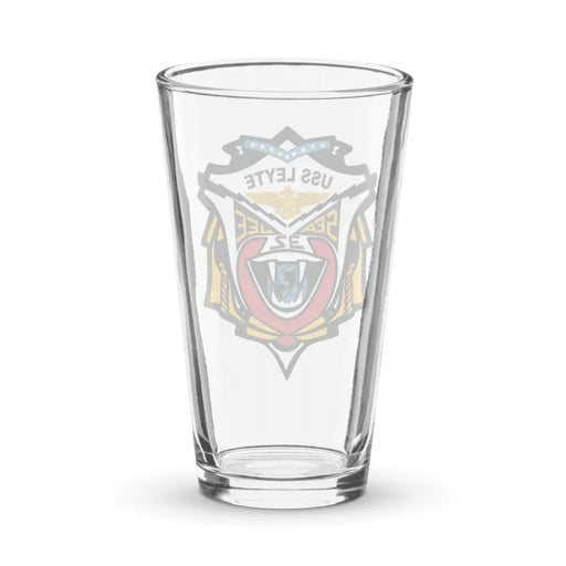 USS Leyte (CV-32) Beer Pint Glass Tactically Acquired   