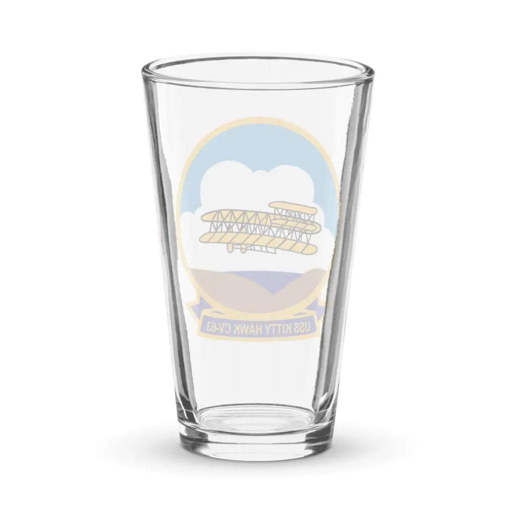 USS Kitty Hawk (CV-63) Beer Pint Glass Tactically Acquired   