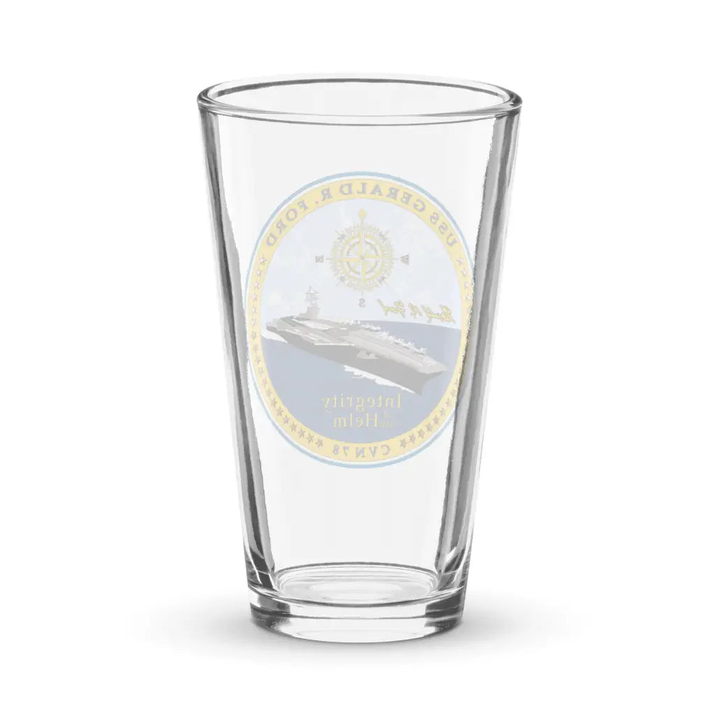 USS Gerald R. Ford (CVN-78) Beer Pint Glass Tactically Acquired   