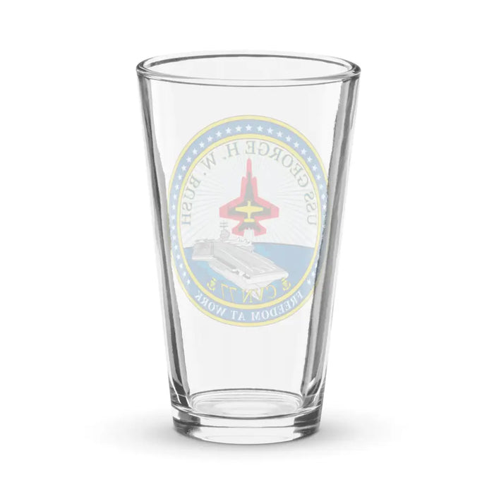 USS George H.W. Bush (CVN-77) Beer Pint Glass Tactically Acquired   