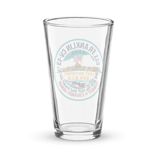 USS Franklin (CV-13) Beer Pint Glass Tactically Acquired   