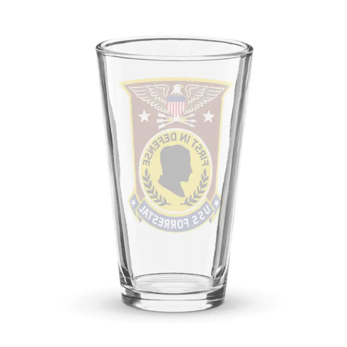 USS Forrestal (CV-59) Beer Pint Glass Tactically Acquired   