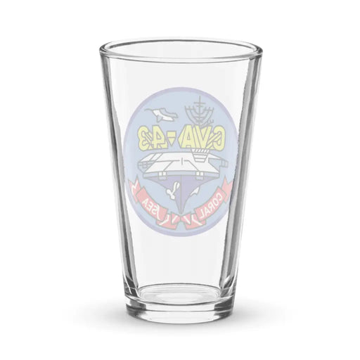 USS Coral Sea (CVA-43) Beer Pint Glass Tactically Acquired   