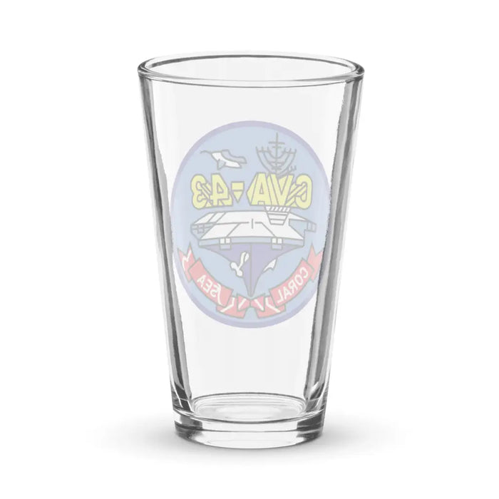 USS Coral Sea (CVA-43) Beer Pint Glass Tactically Acquired   