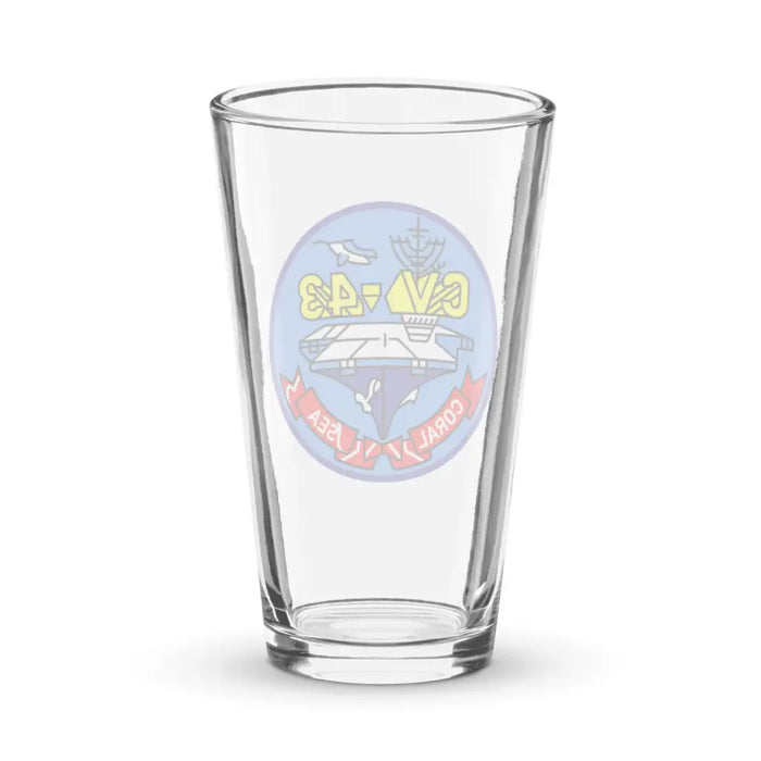 USS Coral Sea (CV-43) Beer Pint Glass Tactically Acquired   