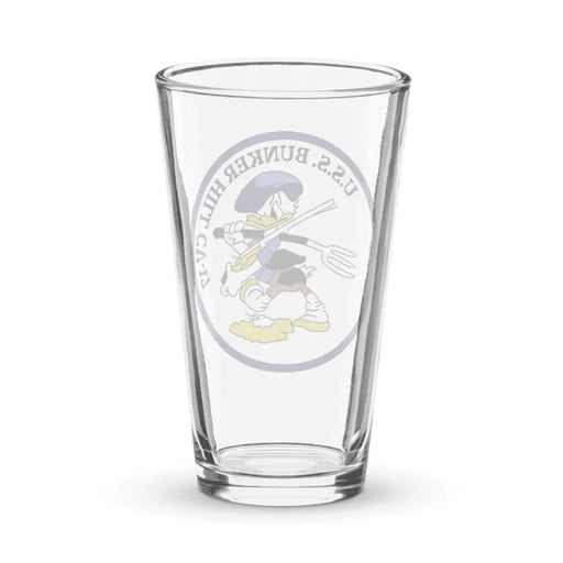 USS Bunker Hill (CV-17) Beer Pint Glass Tactically Acquired   