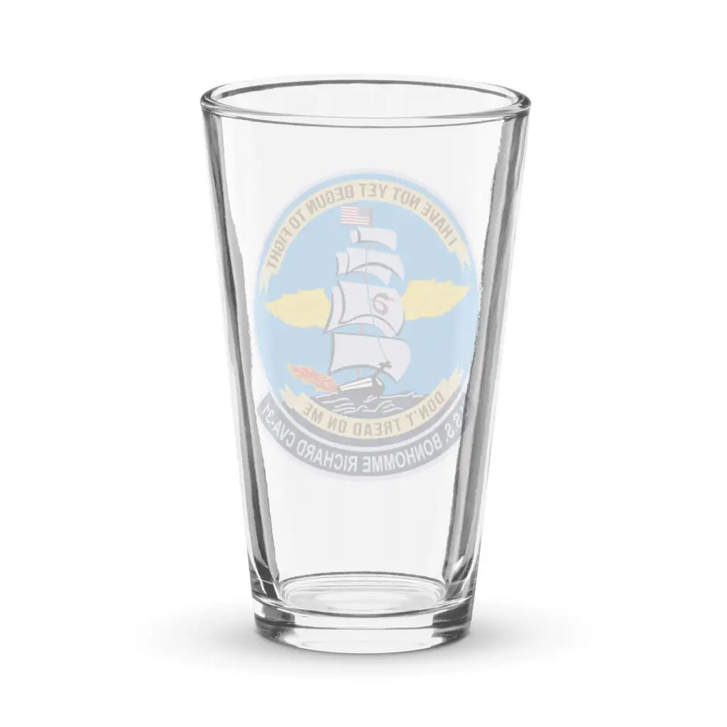 USS Bon Homme Richard (CVA-31) Beer Pint Glass Tactically Acquired   