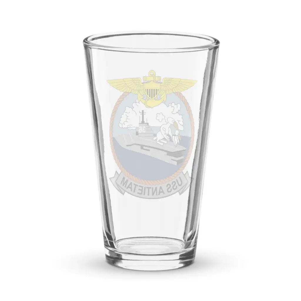 USS Antietam (CV-36) Beer Pint Glass Tactically Acquired   