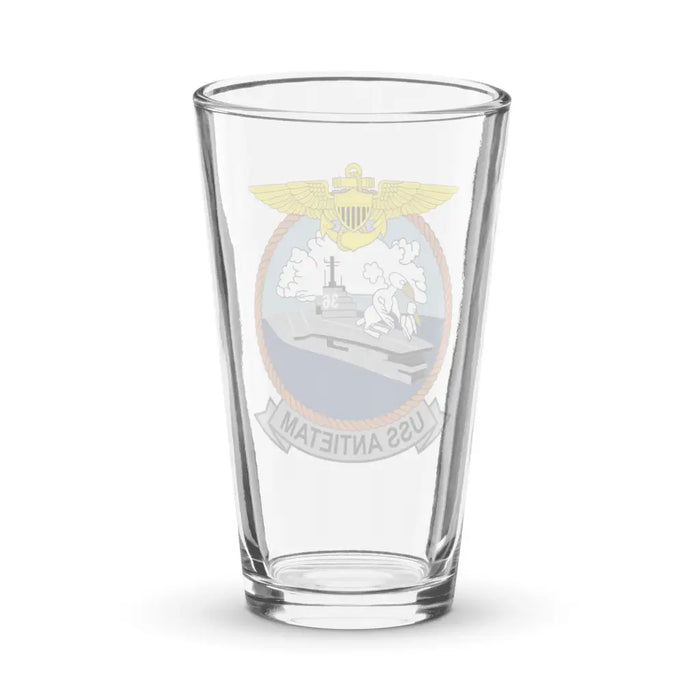USS Antietam (CV-36) Beer Pint Glass Tactically Acquired   