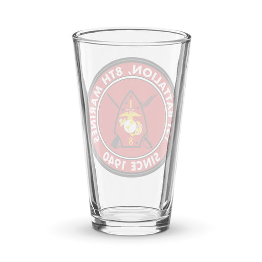 1st Battalion 8th Marines (1/8 Marines) Since 1940 Beer Pint Glass Tactically Acquired   