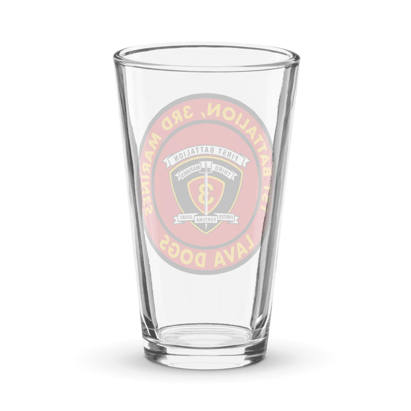 1/3 Marines 'Lava Dogs' Motto Beer Pint Glass