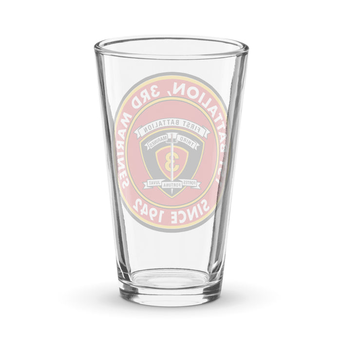 1st Bn 3rd Marines (1/3 Marines) Since 1942 Beer Pint Glass Tactically Acquired   